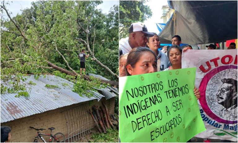 Comunidades de Oaxaca exigen apoyo tras huracán Erick