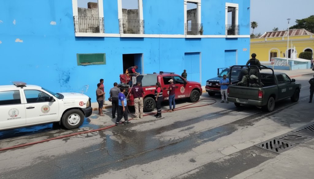 Incendio en vivienda antigua de Ciudad del Carmen moviliza bomberos