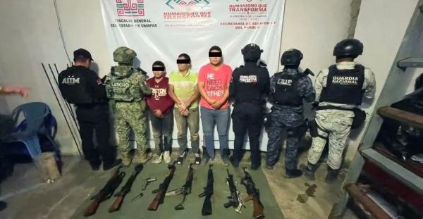 Detienen en Chiapas a cinco presuntos miembros del Cártel de Sinaloa