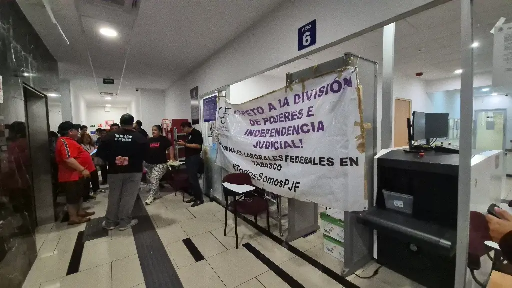 Paro de labores en el PJF Tabasco exige mejoras laborales