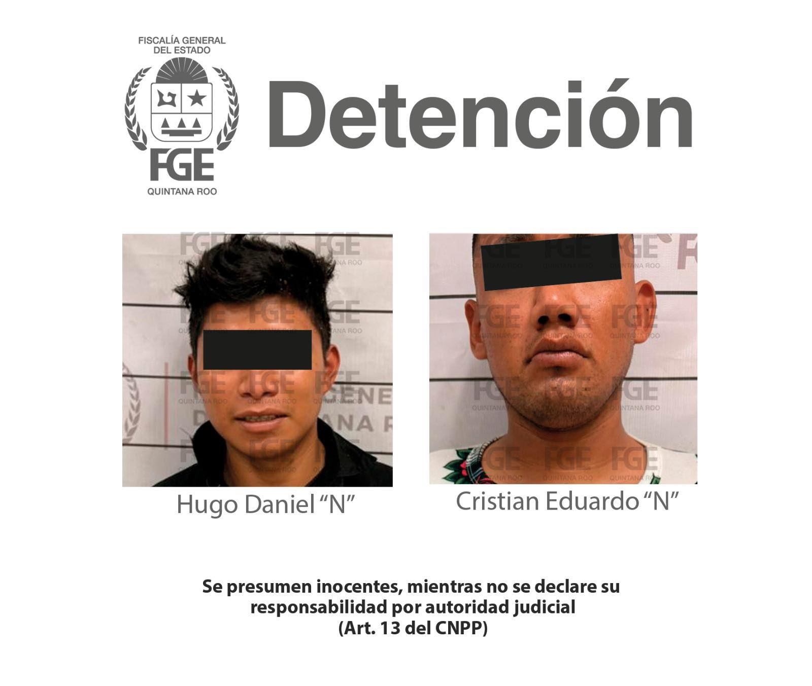 Detienen a ‘El Maniaco’ y Cristian Eduardo por doble homicidio en Tulum