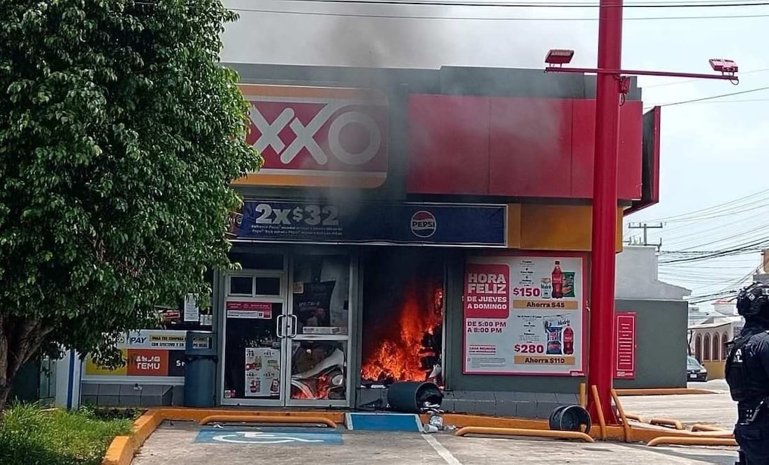 Villahermosa enfrenta violencia con incendios y bloqueos